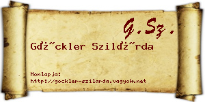 Göckler Szilárda névjegykártya